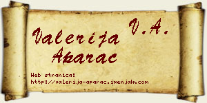 Valerija Aparac vizit kartica